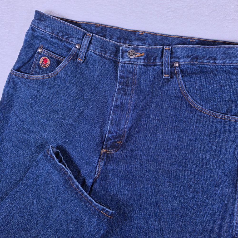 Wrangler TwentyX 22MWXSN Mens 38x30 Blue Denim Western Straight Leg Jeans